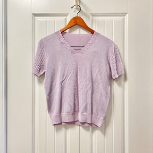 Vintage Cottagecore Pastel Lilac Knit Tee
